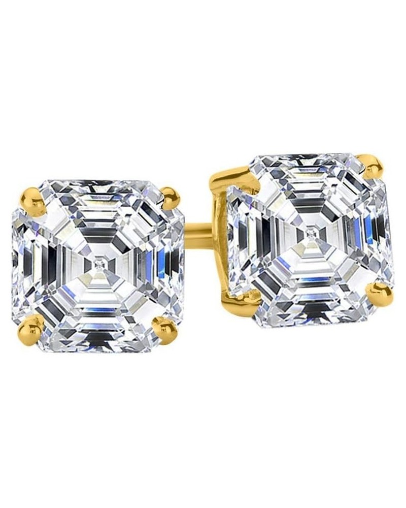 1-5 IGI Certified LAB-GROWN Asscher Cut Diamond Earrings 4 Prong Screw Back Value Collection (I-J Color, SI1-SI2 Clarity) Yel...