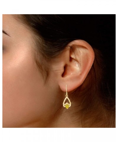 Claddagh Drop Earrings In Yellow Gold Over Sterling Silver By jewel Zone US Simulated Citrine $23.46 Earrings