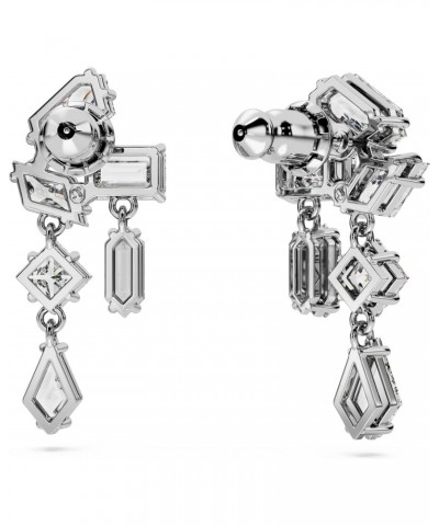 Mesmera Drop Earrings, Small Mixed-Cut Clear Stones in a Rhodium Finished Setting, Part of the Mesmera Collection $62.62 Earr...