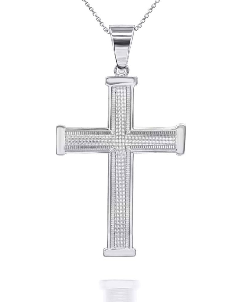 Solid Sterling Silver Religious Cross Pendant Necklace 16.0 Inches Mini $29.75 Necklaces