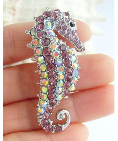 Sindary Charming Animal 2.16" Seahorse Keychain Pendant Rhinestone Crystal K2254 Silver-tone Purple $11.51 Pendants