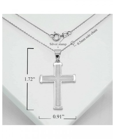 Solid Sterling Silver Religious Cross Pendant Necklace 16.0 Inches Mini $29.75 Necklaces