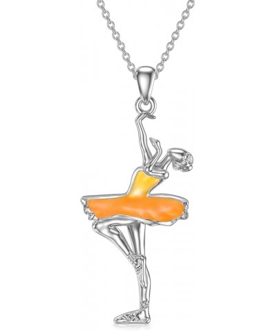 Ballerina Necklace 925 Sterling Silver Dancer Jewelry Gift for Women Girls Christmas Apr-04 $18.04 Necklaces