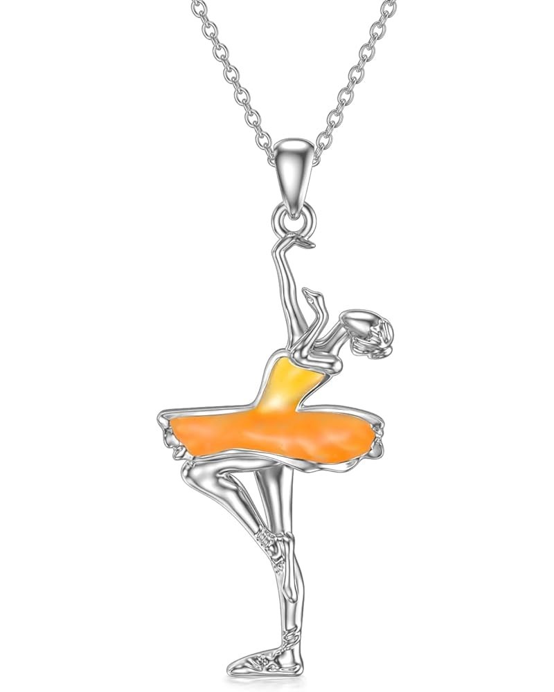 Ballerina Necklace 925 Sterling Silver Dancer Jewelry Gift for Women Girls Christmas Apr-04 $18.04 Necklaces