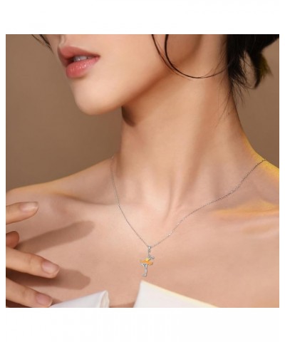 Ballerina Necklace 925 Sterling Silver Dancer Jewelry Gift for Women Girls Christmas Apr-04 $18.04 Necklaces