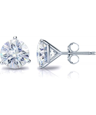 18k Gold Round Moissanite Stud Earrings (1 to 7ct TGW, H-I) 3-Prong Martini Set, Push-Back White Gold 6.0 carats $606.06 Earr...