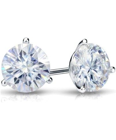 18k Gold Round Moissanite Stud Earrings (1 to 7ct TGW, H-I) 3-Prong Martini Set, Push-Back White Gold 6.0 carats $606.06 Earr...