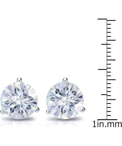 18k Gold Round Moissanite Stud Earrings (1 to 7ct TGW, H-I) 3-Prong Martini Set, Push-Back White Gold 6.0 carats $606.06 Earr...