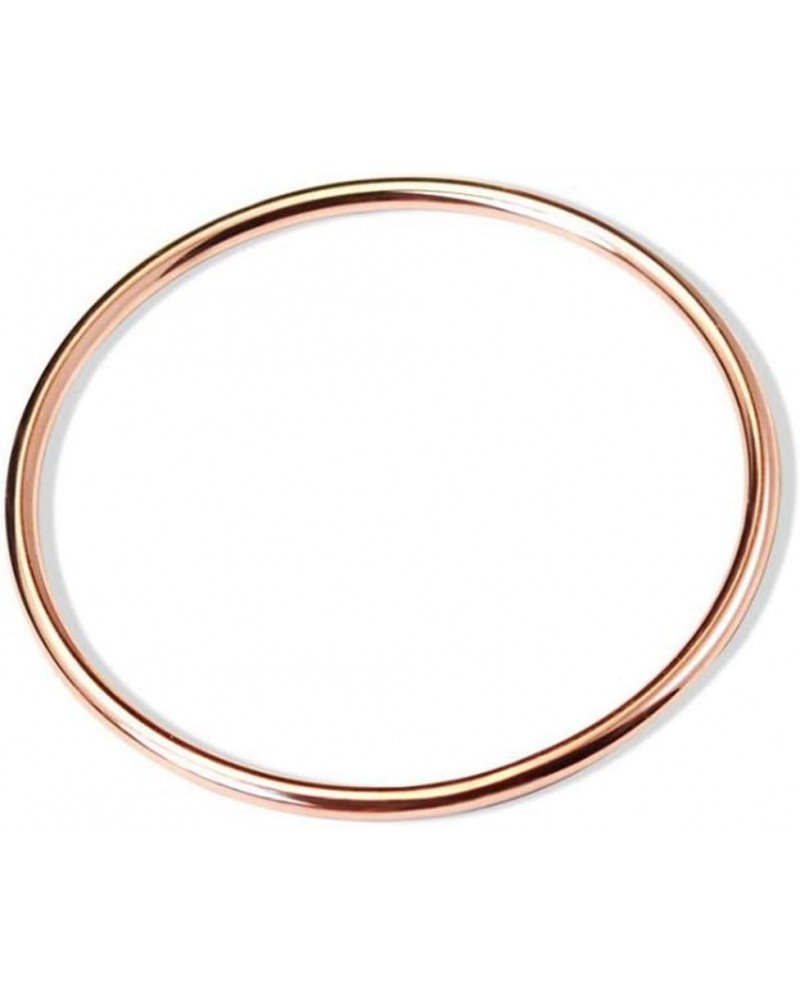 Stainless Steel Classical Simple Plain Polished Round Circle Bangle Bracelet Rose Gold 7.8 Inches $7.53 Bracelets