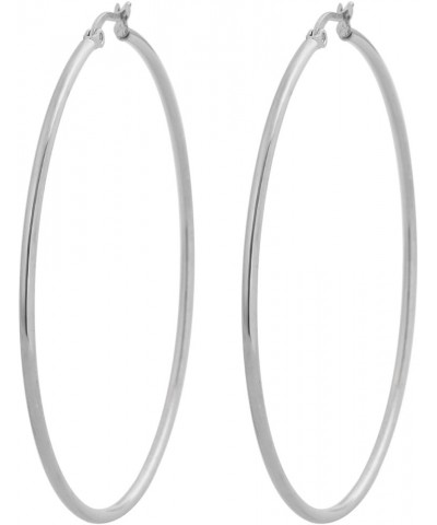 Rounded Hoops Earrings (20mm-60mm Diameter) 2 Pairs Gold and Silver 50mm $9.46 Earrings