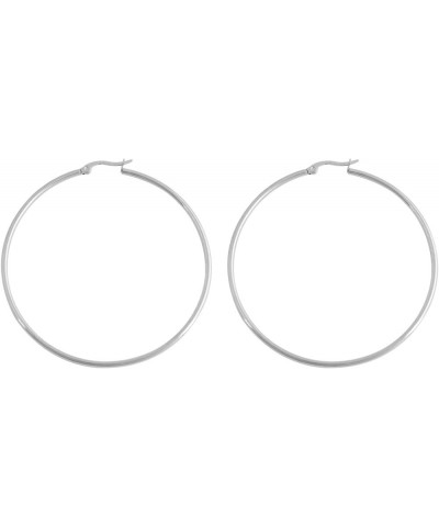 Rounded Hoops Earrings (20mm-60mm Diameter) 2 Pairs Gold and Silver 50mm $9.46 Earrings