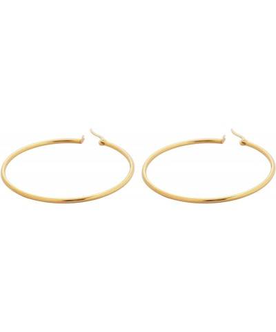 Rounded Hoops Earrings (20mm-60mm Diameter) 2 Pairs Gold and Silver 50mm $9.46 Earrings