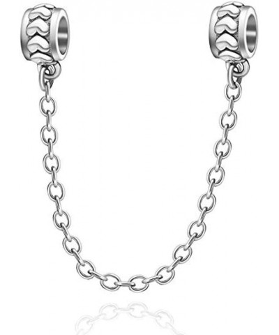 Heart Safety Chain Charm 925 Sterling Silver Beads fit Pandora Charms Bracelet & Necklace LOVE Safety chain $11.43 Bracelets