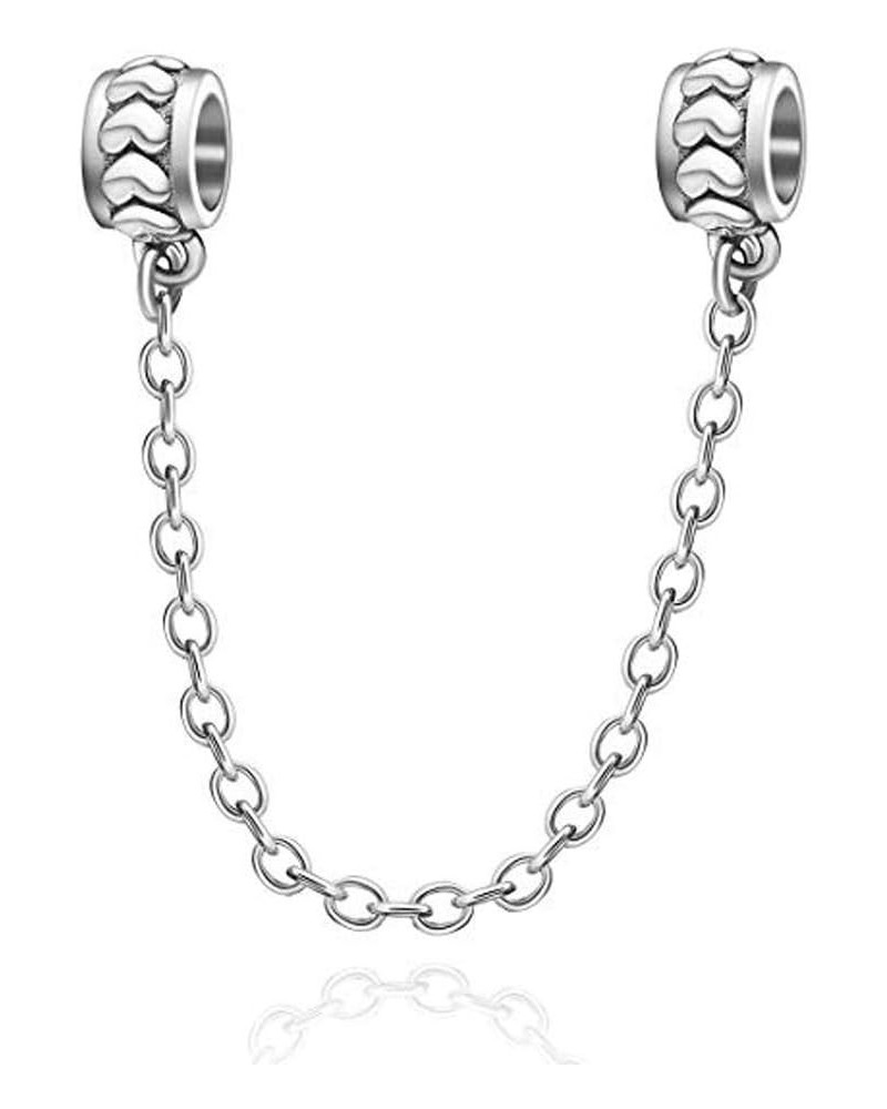 Heart Safety Chain Charm 925 Sterling Silver Beads fit Pandora Charms Bracelet & Necklace LOVE Safety chain $11.43 Bracelets