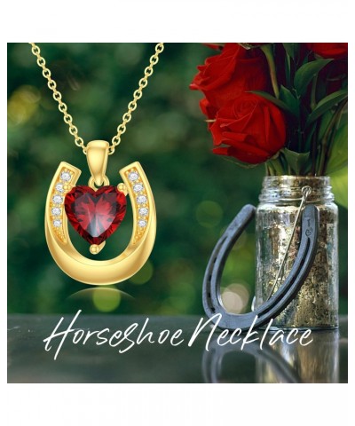 14K Real Gold Horseshoe Necklace - U Shape Horse Shoe Necklace Yellow Gold Lucky Horseshoe Necklace for Women $81.53 Necklaces