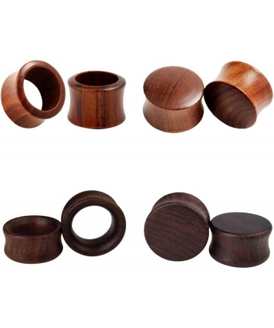 Set Of 4 Pairs Wood Gauges Ear Tunnels Double Flare Plugs Expander Body Piercing Jewelry 11/16"(18mm) $9.03 Others