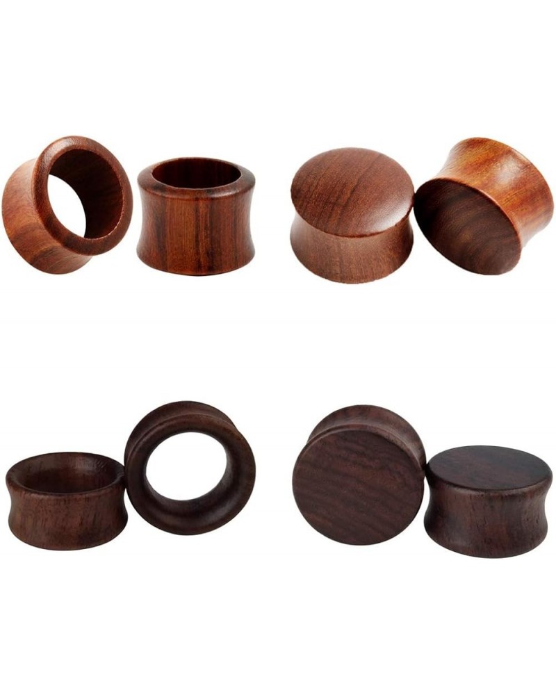 Set Of 4 Pairs Wood Gauges Ear Tunnels Double Flare Plugs Expander Body Piercing Jewelry 11/16"(18mm) $9.03 Others