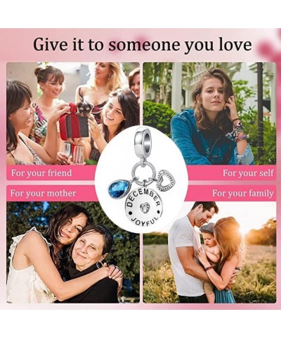 Teardrop Birthstone Heart Charm Fit Pandora Bracelets Happy Birthday Love Bead for Women Mom November $8.24 Bracelets