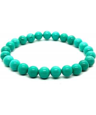 Energized Gemstone Stretch Bracelet - 8mm Beads - Wrist mala beads Bracelet - 7.5" Unisex - Crystal healing wristband Turquoi...