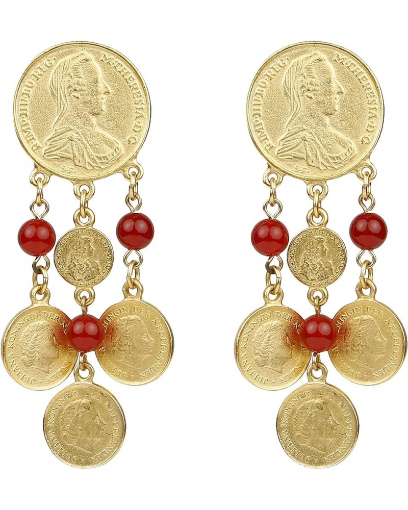 Ben-Amun Moroccan Coin Vintage Dangle Earrings, New York Fashion 24K Gold Plated Jewelry 24k Gold Plated Coins $30.01 Earrings