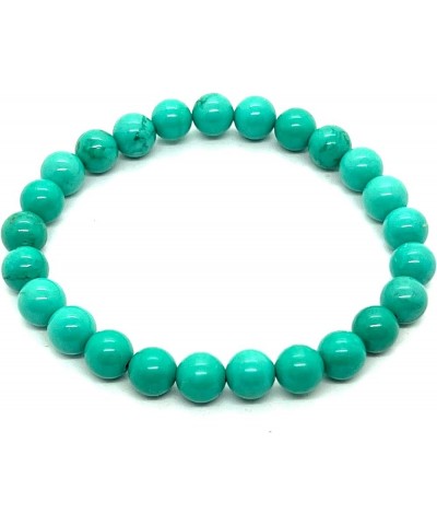 Energized Gemstone Stretch Bracelet - 8mm Beads - Wrist mala beads Bracelet - 7.5" Unisex - Crystal healing wristband Turquoi...