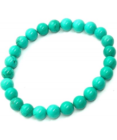 Energized Gemstone Stretch Bracelet - 8mm Beads - Wrist mala beads Bracelet - 7.5" Unisex - Crystal healing wristband Turquoi...