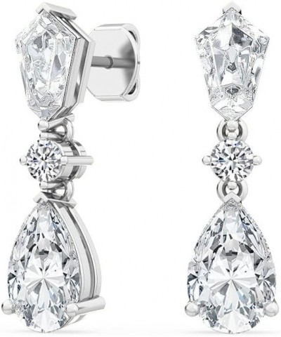 1-5 Carat (ctw) White Gold Kite, Pear and Round Cut LAB GROWN Diamond Drop Earrings (Color H-I Clarity VS1-VS2) Platinum 1.0 ...