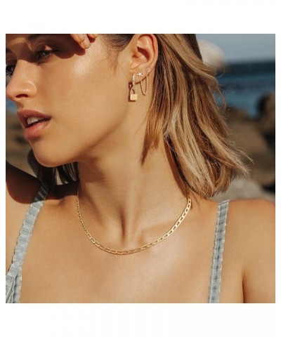 18k Gold Chain Choker Necklace for Women Dainty Cuban Link Snake Chain Paperclip Thin Link Necklaces Simple Delicate Jewelry ...