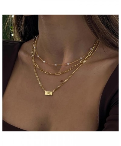 Layered Gold Necklaces for Women, Stackable 14K Gold/Silver Plated Chain Necklace Layering Necklace Set Fashion Pendant Choke...