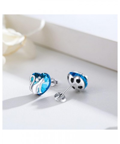 Animal Earrings S925 Sterling Silver Cat/Hedgehog/Panda/Raccoon/Sloth/Penguin/Elephant/Snake/Jellyfish Earrings Cat Stud Earr...