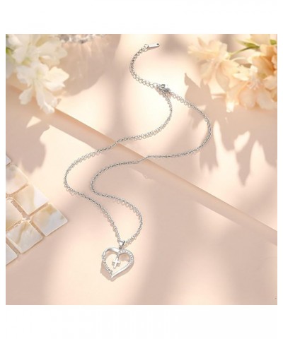 Heart Cross Necklace for Women Baptism Confirmation Easter Gifts Strength $11.99 Necklaces