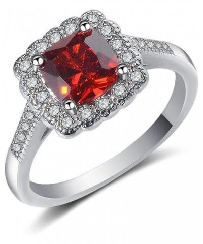 Oval Round Shaped CZ Rings Engagement Rings for Women Party Statement Inspired Cocktails For Woman Size 6-9 Red C $7.55 Rings