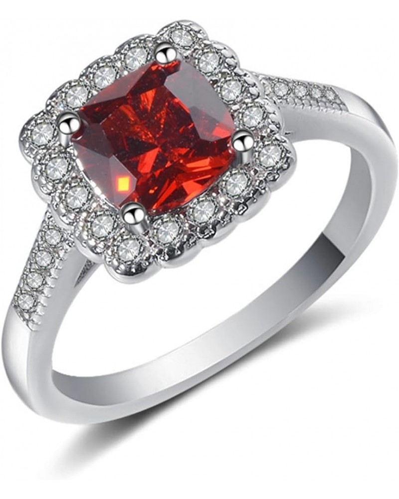 Oval Round Shaped CZ Rings Engagement Rings for Women Party Statement Inspired Cocktails For Woman Size 6-9 Red C $7.55 Rings