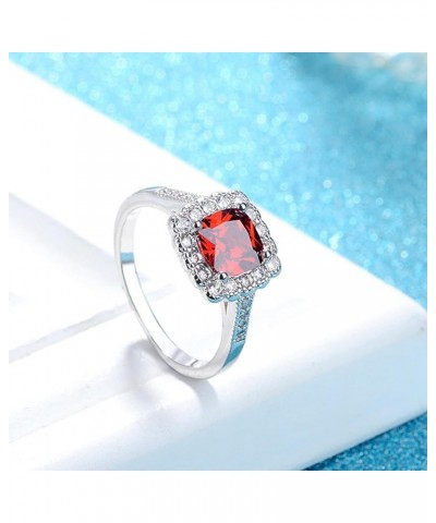 Oval Round Shaped CZ Rings Engagement Rings for Women Party Statement Inspired Cocktails For Woman Size 6-9 Red C $7.55 Rings