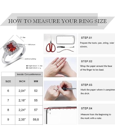 Oval Round Shaped CZ Rings Engagement Rings for Women Party Statement Inspired Cocktails For Woman Size 6-9 Red C $7.55 Rings