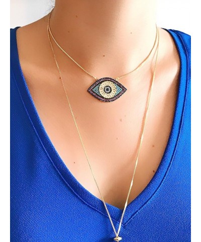 Evil Eye Necklace for Women 18K Gold Plated Sliding Chain Protection Jewelry FASHION $23.22 Necklaces