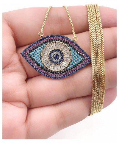 Evil Eye Necklace for Women 18K Gold Plated Sliding Chain Protection Jewelry FASHION $23.22 Necklaces