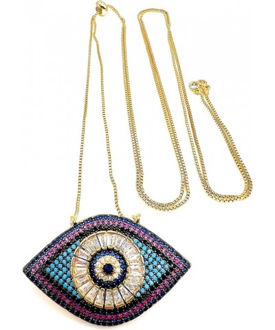 Evil Eye Necklace for Women 18K Gold Plated Sliding Chain Protection Jewelry FASHION $23.22 Necklaces