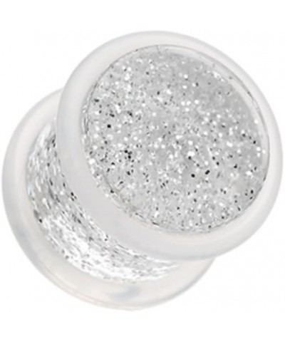 Glitter Shimmer Acrylic WildKlass No Flare Ear Gauge Plug (Sold as Pairs) 2 GA Clear $10.07 Body Jewelry