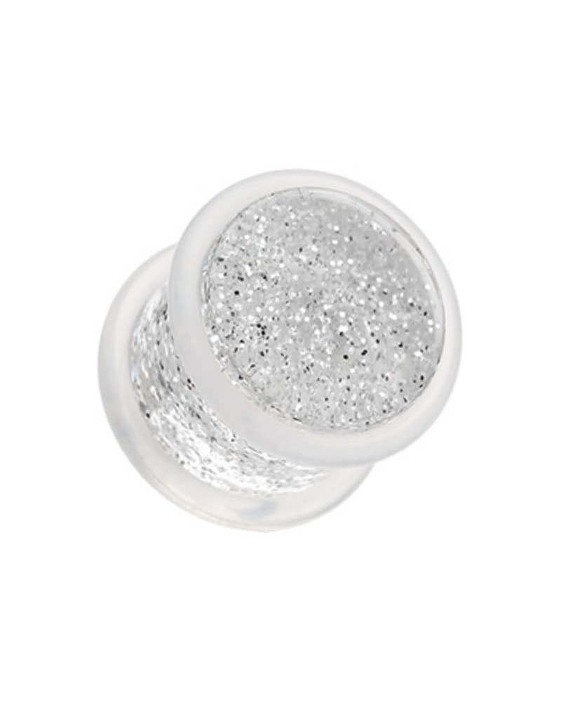 Glitter Shimmer Acrylic WildKlass No Flare Ear Gauge Plug (Sold as Pairs) 2 GA Clear $10.07 Body Jewelry