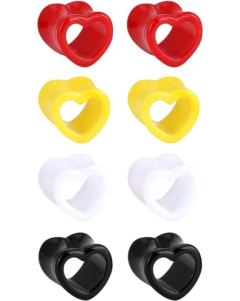 4Pairs Acrylic Heart Shape Gauges For Ears Ear Tunnels Plugs Flesh Stretchers Expander 6g-5/8'' Gauge-1/2"(12mm) $8.49 Body J...