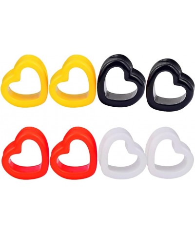 4Pairs Acrylic Heart Shape Gauges For Ears Ear Tunnels Plugs Flesh Stretchers Expander 6g-5/8'' Gauge-1/2"(12mm) $8.49 Body J...