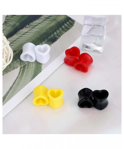 4Pairs Acrylic Heart Shape Gauges For Ears Ear Tunnels Plugs Flesh Stretchers Expander 6g-5/8'' Gauge-1/2"(12mm) $8.49 Body J...