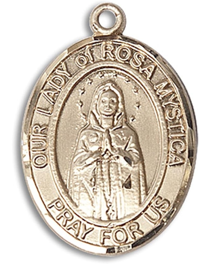 14 Karat Gold Catholic Patron Saint Medal Pendant, 1 Inch Our Lady of Rosa Mystica $568.63 Necklaces