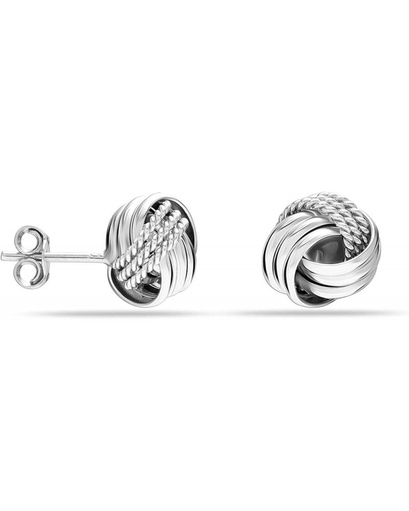 925 Sterling Silver Knot Stud Earrings Jewelry | Italian Design Love Knot Stud Earring | Celtic Knot Stud Earrings for Women ...