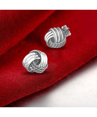 925 Sterling Silver Knot Stud Earrings Jewelry | Italian Design Love Knot Stud Earring | Celtic Knot Stud Earrings for Women ...