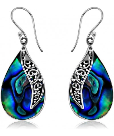 Shop LC Abalone Shell 925 Sterling Silver Earrings Jewelry Gifts for Women Birthday Gifts S01 - 1 Sided Abalone $17.04 Earrings