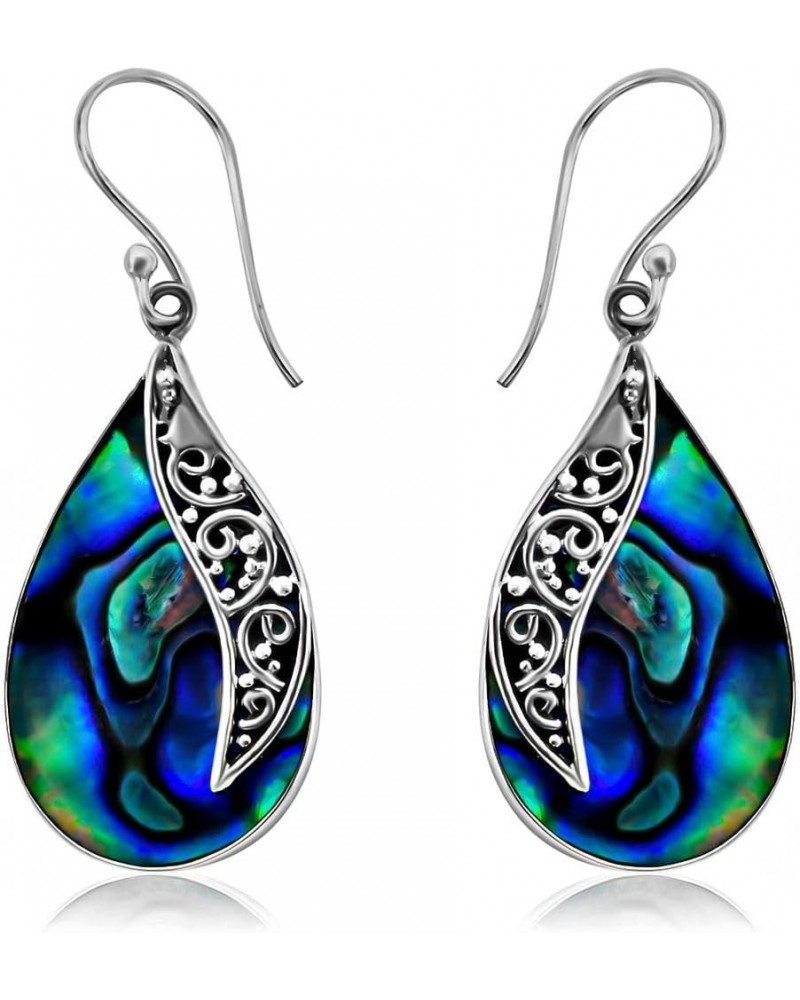 Shop LC Abalone Shell 925 Sterling Silver Earrings Jewelry Gifts for Women Birthday Gifts S01 - 1 Sided Abalone $17.04 Earrings