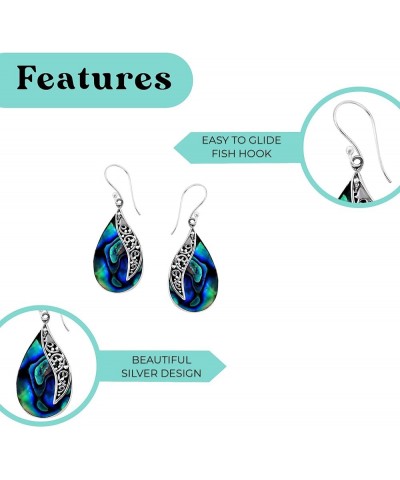 Shop LC Abalone Shell 925 Sterling Silver Earrings Jewelry Gifts for Women Birthday Gifts S01 - 1 Sided Abalone $17.04 Earrings