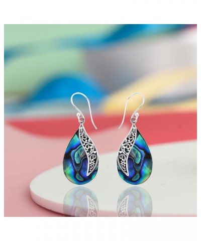 Shop LC Abalone Shell 925 Sterling Silver Earrings Jewelry Gifts for Women Birthday Gifts S01 - 1 Sided Abalone $17.04 Earrings